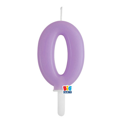 CANDELA numero 0 Zero LILLA - Tiny Plump - candelina in cera per torta