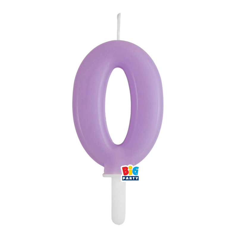 CANDELA numero 0 Zero LILLA - Tiny Plump - candelina in cera per torta