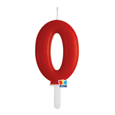 CANDELA numero 0 Zero ROSSO - Tiny Plump - candelina in cera per torta