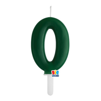 CANDELA numero 0 Zero VERDE FORESTA - Tiny Plump - candelina in cera per torta