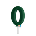 CANDELA numero 0 Zero VERDE FORESTA - Tiny Plump - candelina in cera per torta