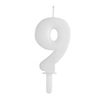 CANDELA numero 9 Nove BIANCO - Tiny Plump - candelina in cera per torta