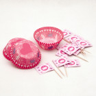 24 pirottini in carta forno + 24 Picks - tema PRINCIPESSA - per Cupcake - Ø5cm