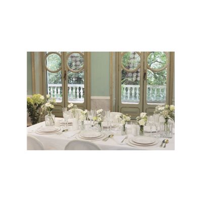 6 SottoPiatto Ø33cm BIANCO PERLATO in carta compostabile - addobbo decoro tavola