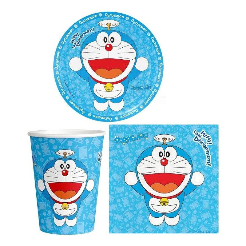 Coordinato Festa DORAEMON - Piatti Bicchieri Tovaglioli