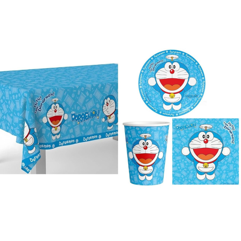 Coordinato Festa DORAEMON - Piatti Bicchieri Tovaglioli Tovaglia