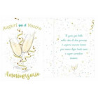Biglietto d'auguri augurale di Anniversario di matrimonio flute - completo di busta