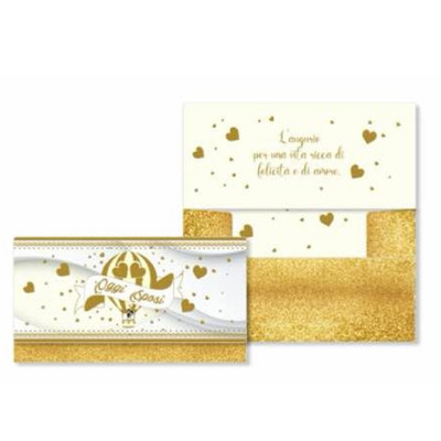 Biglietto d'auguri augurale di MATRIMONIO - Pochet portasoldi Oggi Sposi