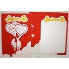 Biglietto d'auguri augurale di Anniversario con ciondolo in legno cuori