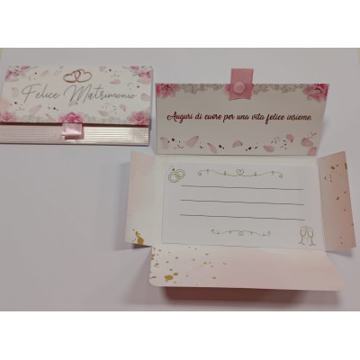 Biglietto d'auguri augurale di MATRIMONIO - Pochet portasoldi Felice Matrimonio