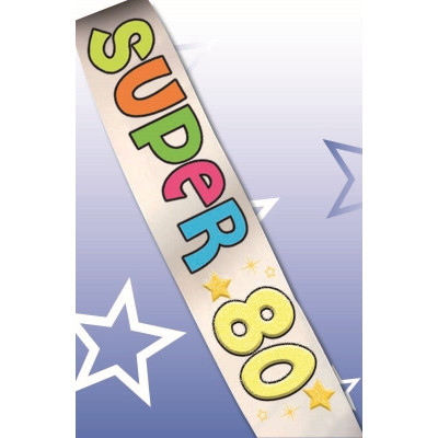 La FASCIA del SUPER 80 ENNE - gadget per il compleanno di 80 ANNI glitterata