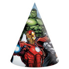 6 Cappellini carta AVENGERS con stampa ron man, Hulk, Thor, Capitan America