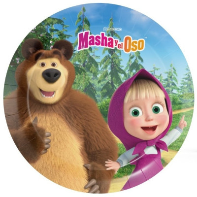 Coordinato tavola Masha Orso feste bambini piatti bicchieri tovaglioli - 36pezzi
