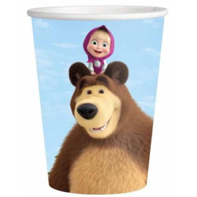 Coordinato tavola Masha Orso feste bambini piatti bicchieri tovaglioli - 36pezzi