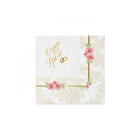 20 Tovaglioli in carta Romantic wedding OGGI SPOSI oro satinato - 33x33m - 2 veli