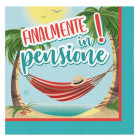 Tovagliolo in carta FINALMENTE in PENSIONE - 20 pezzi 33x33 cm