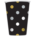 Coordinato tavola Pois Prestige nero, oro,bianco argento - Piatti, bicchiere tovaglioli