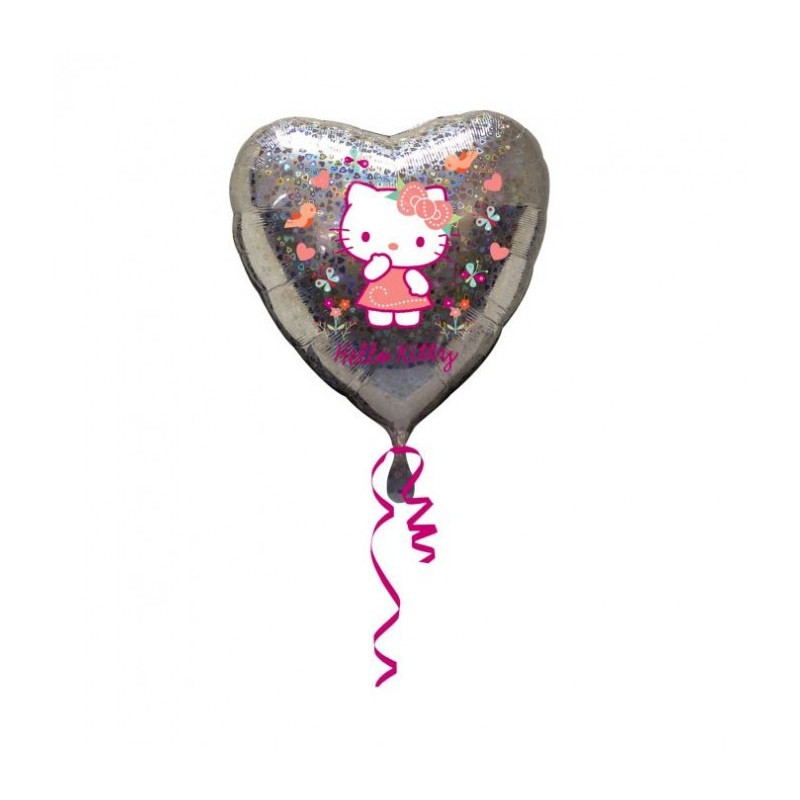 Pallone mylar cuore HELLO KITTY 45cm - gonfiabile a elio o ad aria