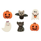Kit HALLOWEEN in ZUCCHERO - Zucca Fantasma Pipistrello Gatto - decorazione per torte