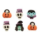 Kit HALLOWEEN in ZUCCHERO - Zucca Teschio, Strega, Dracula - decorazione per torte