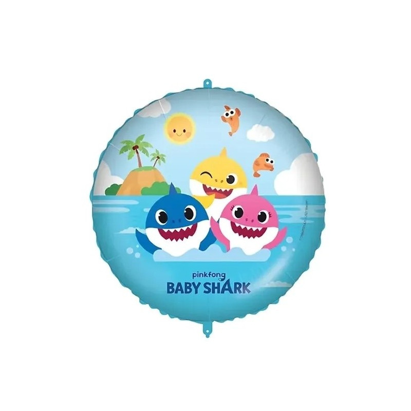 Palloncino foil mylar Squali  Baby Shark - 46 cm - gonfiabile ad elio