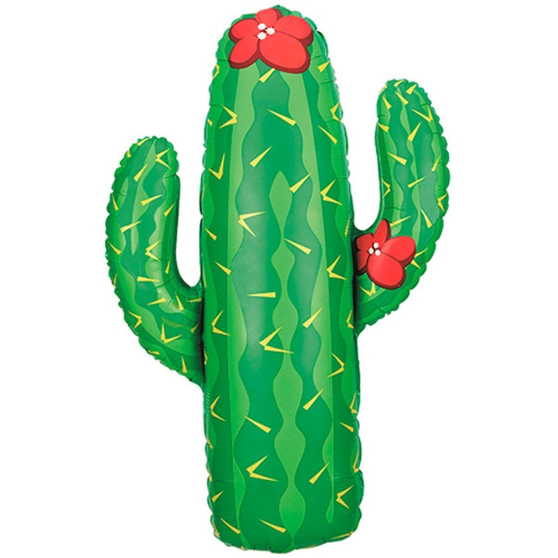 PALLONCINO decorativo a forma di CACTUS verde - Pallone in foil Mylar 103x85cm