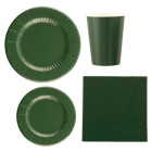 kit 40pz - Coordinato MONOCOLORE VERDONE tavola festa COMPOSTABILE - piatti, bicchieri tovaglioli