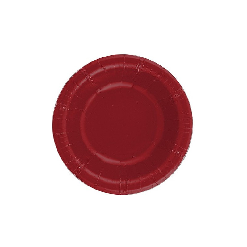 Piatto CAVO 24 cm  MONOCOLORE ROSSO RUBINO tavola festa COMPOSTABILE