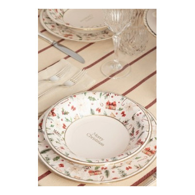 40 pz coordinato NATALE LITTLE CHRISTMAS DECO' piatti bicchieri tovaglioli addobbo tavola