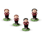 Set 4 Calciatori MILAN - Rosso Nero - in zucchero per decorazione torta e dolci
