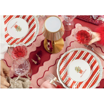 32 pz coordinato NATALE CHRISTMAS PARTY piatti bicchieri tovaglioli addobbo tavola