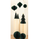 Set 2 ALBERI in carta VERDONE con profilo ORO altezza 20 e 25 cm - addobbo tavolo, casa
