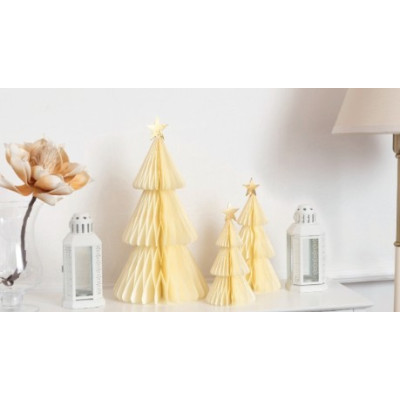 Set 2 ALBERI in carta ROSSO con STELLA e profilo ORO altezza 20 e 25 cm - addobbo tavolo, casa