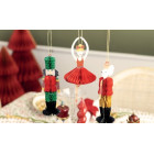 Set 3 decori in carta SCHIACCIANOCI, BALLERINA e SOLDATINO altezza 14 cm - addobbo tavolo, casa