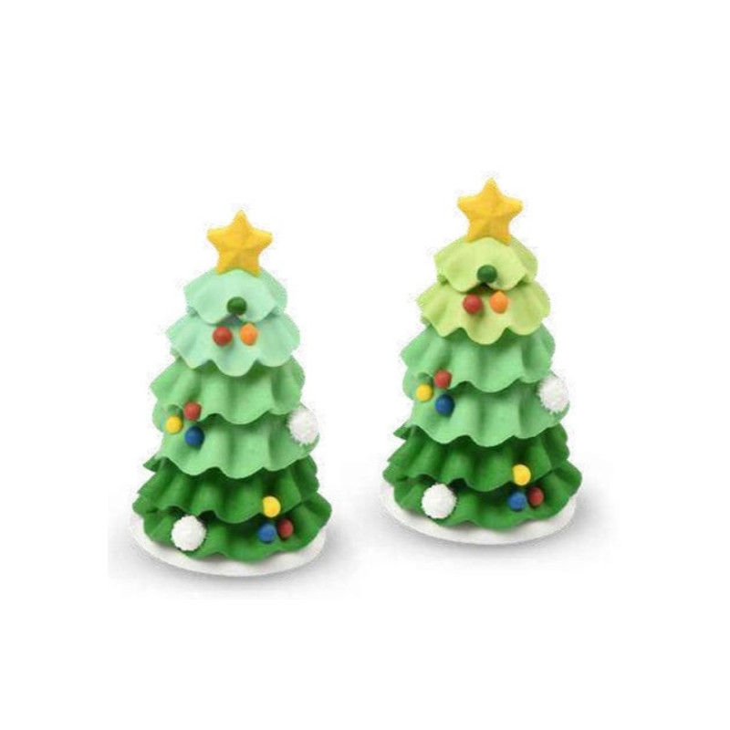 2 ALBERO di NATALE in ZUCCHERO decorazione natalizia torte, panettoni e dolci