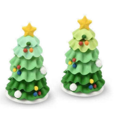 2 ALBERO di NATALE in ZUCCHERO decorazione natalizia torte, panettoni e dolci