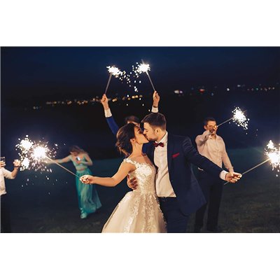 100 SCINTILLE 28cm stelline bastoncino luminoso fontanine matrimonio capodanno