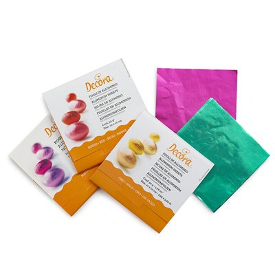 Fogli in Alluminio Rossi - 10x10cm - ideali per l'incarto di cioccolatini - 50g
