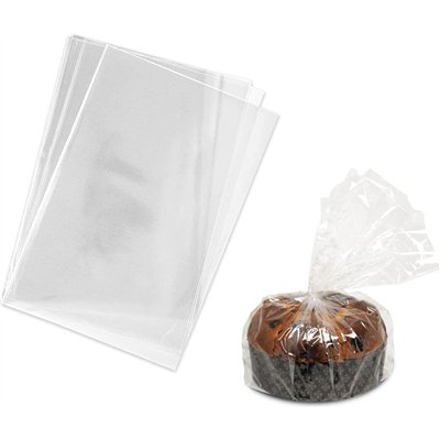 Set 5x Stampo PANETTONE 1kg Basso + Sacchetti Buste Alimentari 40x48cm e laccetto