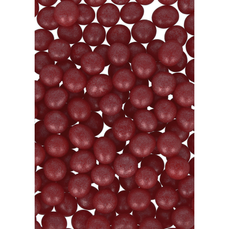 Perline ROSSO bordeaux in ZUCCHERO 60g - perle sferiche ideale per decori torte