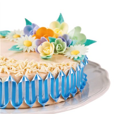 Nastro per torte GIROTORTA da Pasticceria - BIANCO con filo oro - 1 metro