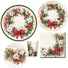 Coordinato tavola Natale VINTAGE CHRISTMAS sottopiatti piatti bicchieri tovaglioli