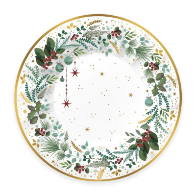 Coordinato tavola Natale WHITE CHRISTMAS sottopiatti piatti bicchieri tovaglioli