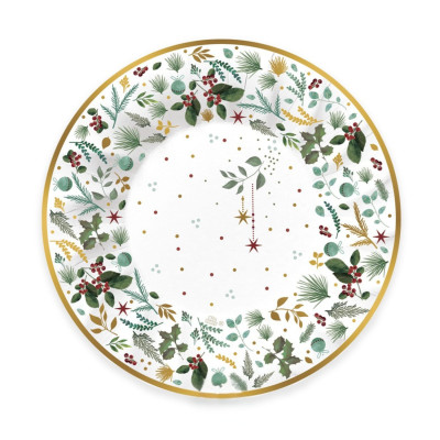 Coordinato tavola Natale WHITE CHRISTMAS sottopiatti piatti bicchieri tovaglioli
