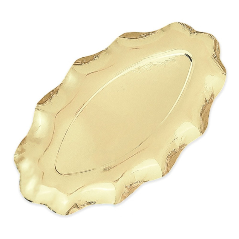 2x VASSOI piatti ovali in carta- ORO lucido - 36x20cm - vassoio centrotavola