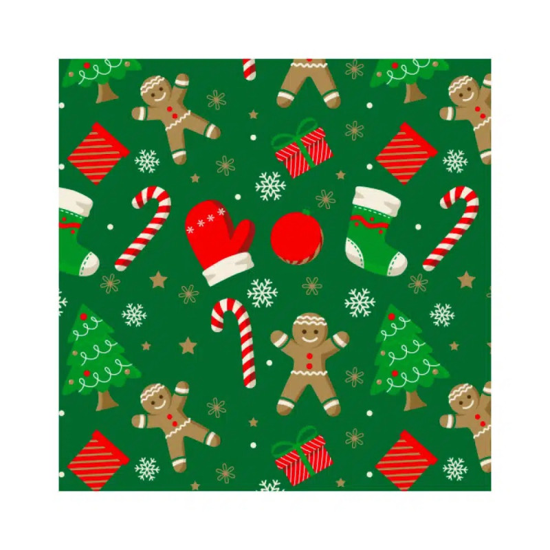 Scatola per dolci in cartoncino per alimenti - decori Ginger - 17,5x8,5cm