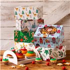 Scatola per dolci in cartoncino per alimenti - Decori renne - 17,5x8,5cm