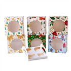 Scatola per dolci in cartoncino per alimenti - Fiocchi di neve - 17,5x8,5cm