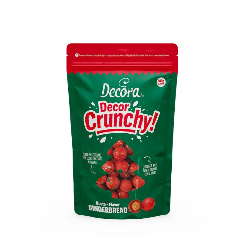 Palline con cuore croccante cereali rosse ricoperte di zucchero 100gr decorazione torte e dolci