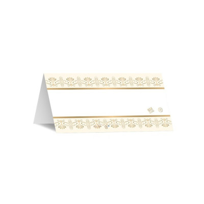 6x Segnaposti Cavaliere Royal Ivory Gold in cartoncino Bianco e ORO - 8x4cm